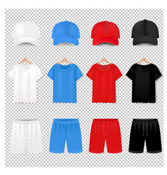 Front Views Of T-shirt And Baseball Cap And Short