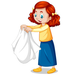 Girl Taking Off Her Coat Cartoon Character