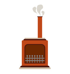 Isolated Colored Indoor Fireplace Icon