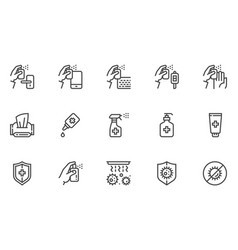 Sanitization Line Icons