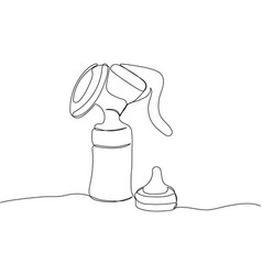 Breast Pump With Pacifier One Line Art Continuous