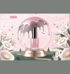 Pink Nail Lacquer In Snow Globe Ads