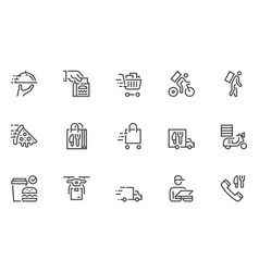 Food Delivery Line Icons