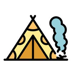 Tent Hiking Icon Flat