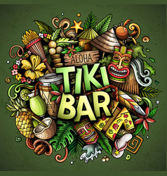 Tiki Bar Hand Drawn Cartoon Doodle