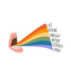 An Open Mouth With Rainbow Lgbt Flag Colors