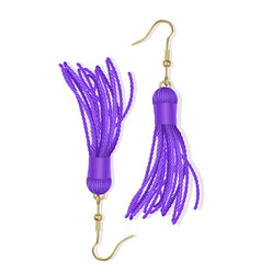 Tassel Bright Earrings Set Purple Color