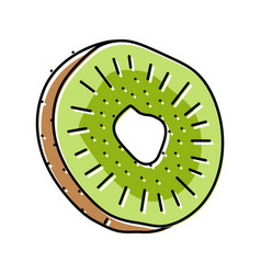 Slice Kiwi Fruit Color Icon