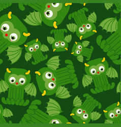 Cute Cthulhu Baby Pattern Seamless Kraken Cartoon