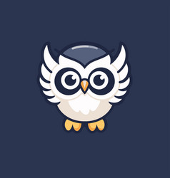 Cute Owl Isolated On Blue Background