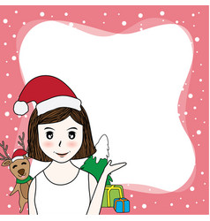 Cartoon Border Have Beauty Santa Claus