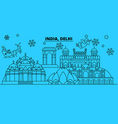 India Delhi Winter Holidays Skyline Merry