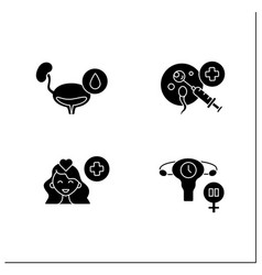 Women Health Glyph Icons Set