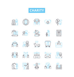 Charity Line Icons Set Philanthropy