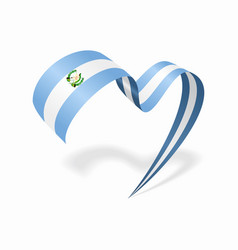 Guatemalan Flag Heart Shaped Ribbon