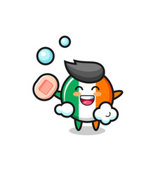 Ireland Flag Badge Character Is Bathing While