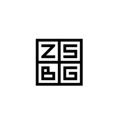 Letter Z S B And G In Window Square Geometric