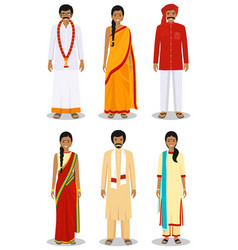 Set Different Standing Indian Women And Men