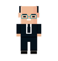 Bald Businessman Pixel 8 Bit