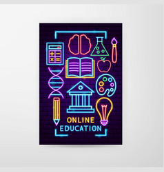 Online Education Neon Flyer