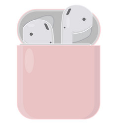 Pink Air Pods On A White Background