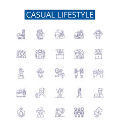 Casual Lifestyle Line Icons Signs Set Design