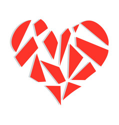 Abstract Red Polygonal Broken Heart Symbol