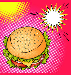 Burger Top View Pop Art