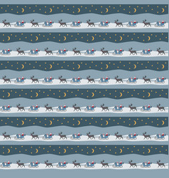 Seamless Pattern Santa And His Sleigh In Christmas