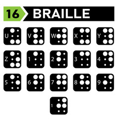 Braille Alphabet Icon Set Include A To Z