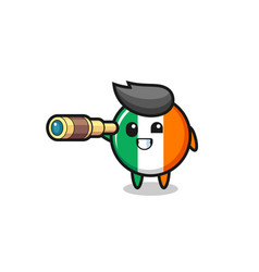 Cute Ireland Flag Badge Character Is Holding