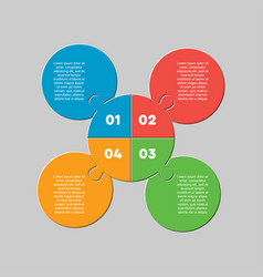 Four Pieces Puzzle Circle Diagram Info Graphic