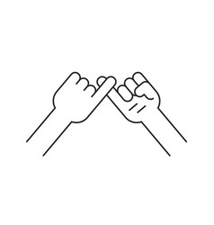 Pinky Promise Thin Line Icon With Hands