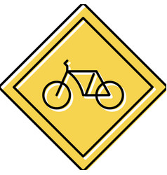 Bike Road Sign Color Icon