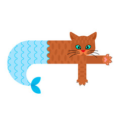 Cat Mermaid Isolated Sea Pet