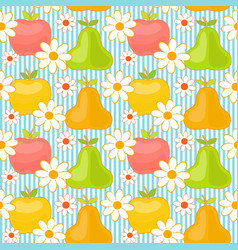 Floral Seamless Pattern With Apples And Pears