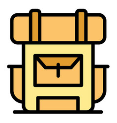 Hiking Backpack Icon Flat