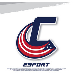 Letter C Logo With American Flag Icon Design