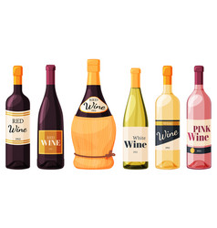 Set Of Different Types Of Wine Bottles Light