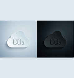 Paper Cut Co2 Emissions In Cloud Icon Isolated