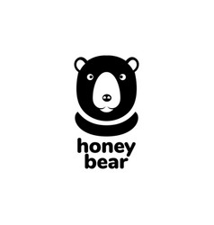 Portrait Honey Bear Flat Logo Design