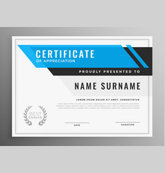 Clean Blue Certificate Of Appreciation Template