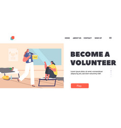 Volunteer Help Refugee In Shelter Landing Page