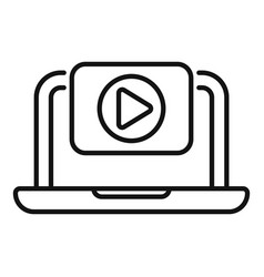 Laptop Showing Video Streaming Player Icon