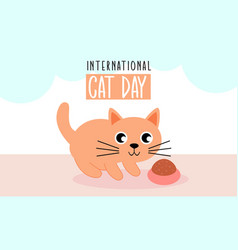 Flat International Cat Day Background