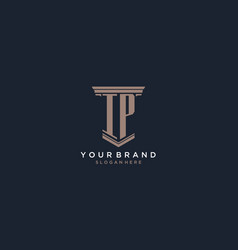 Ip Initial Logo With Pillar Style Luxury Law Firm