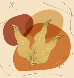 Gold And Brown Abstract Background With Leaves