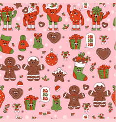 Groovy Hippie Retro Christmas Festive Seamless