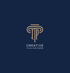 Ip Initial Pillar Logo Elegant And Luxury Law