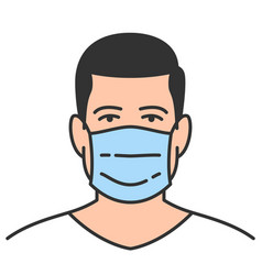 Man Wearing Hygienic Mask